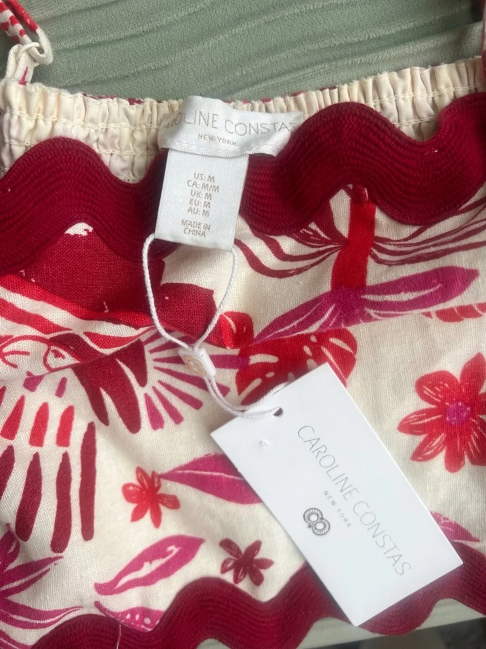 Medium NWT Caroline Constas Parrot Crop Top